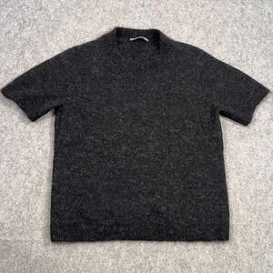 Everlane Heather Black The Alpaca Short Sleeve Sweater Tee Women's Size Large